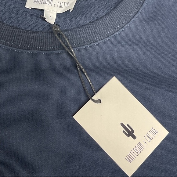 Whiteroom Cactus Women’s PU Combo Cotton Pullover Top Size M in Navy NWT - Picture 9 of 9